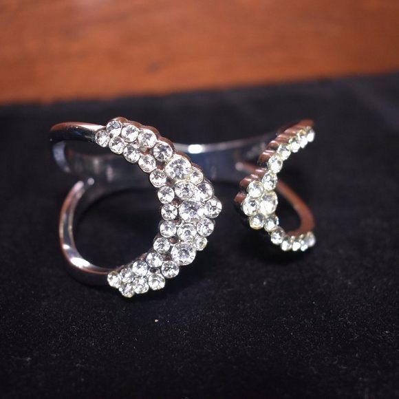 Womens Faux Diamond Cuff Bracelet - Picture 2 of 8